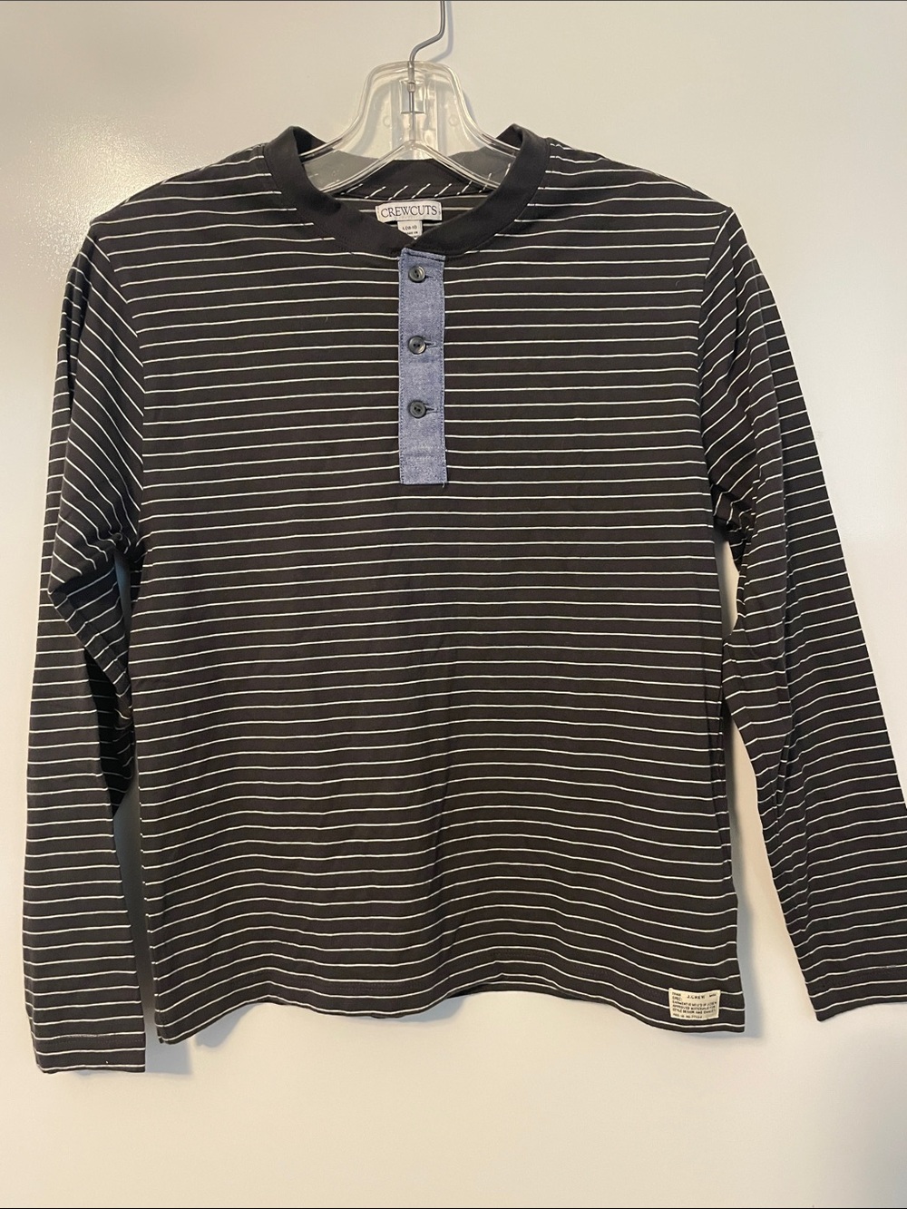 CrewCuts Gray and White Henley shirts boys 10